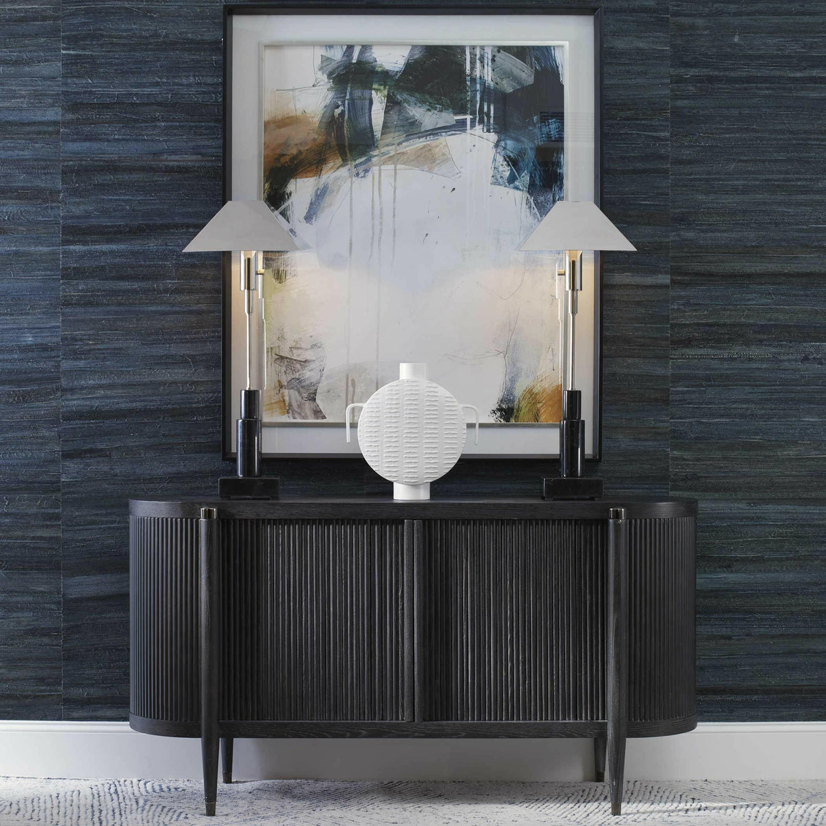 Tambour Cabinet - Black Ceruse.