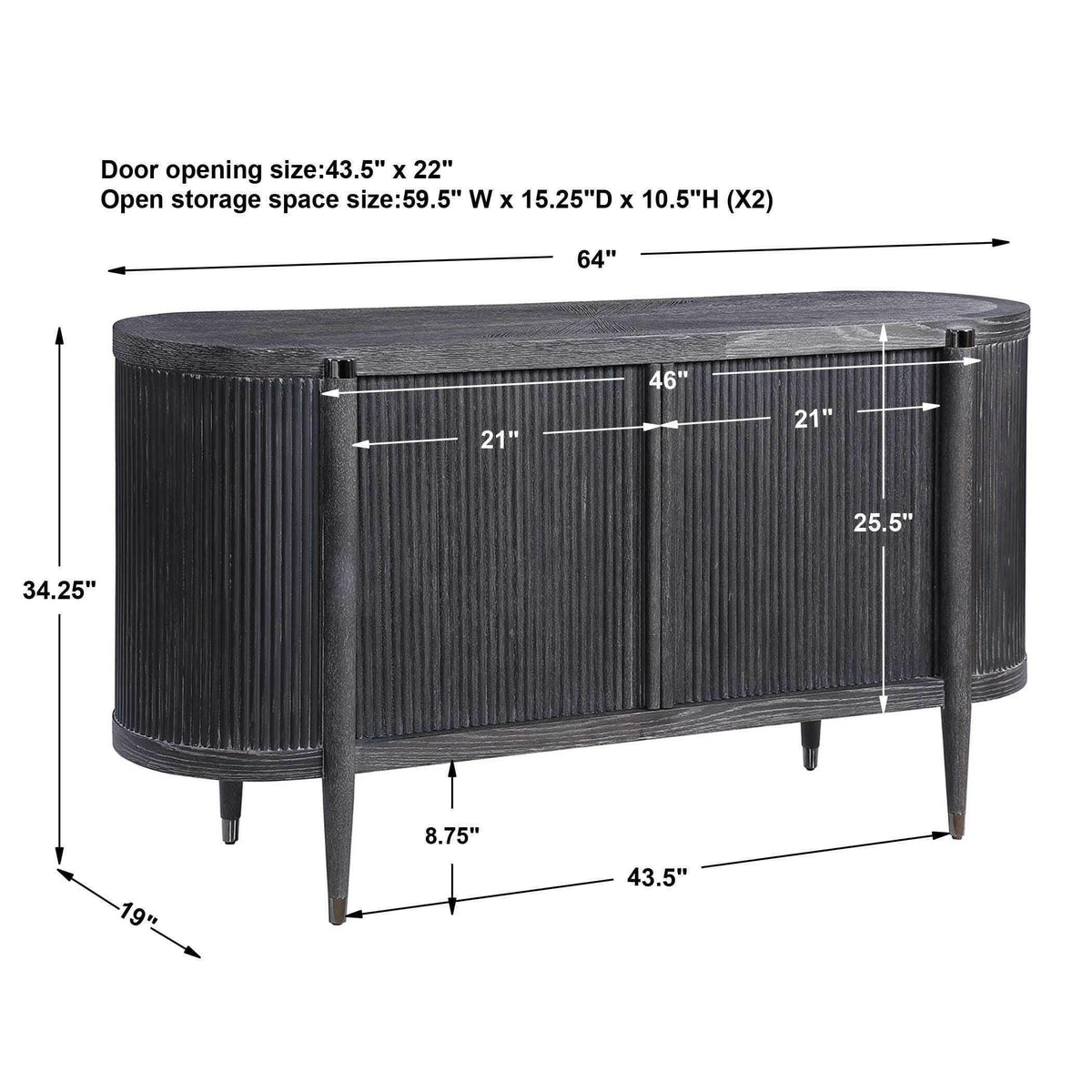 Tambour Cabinet - Black Ceruse.