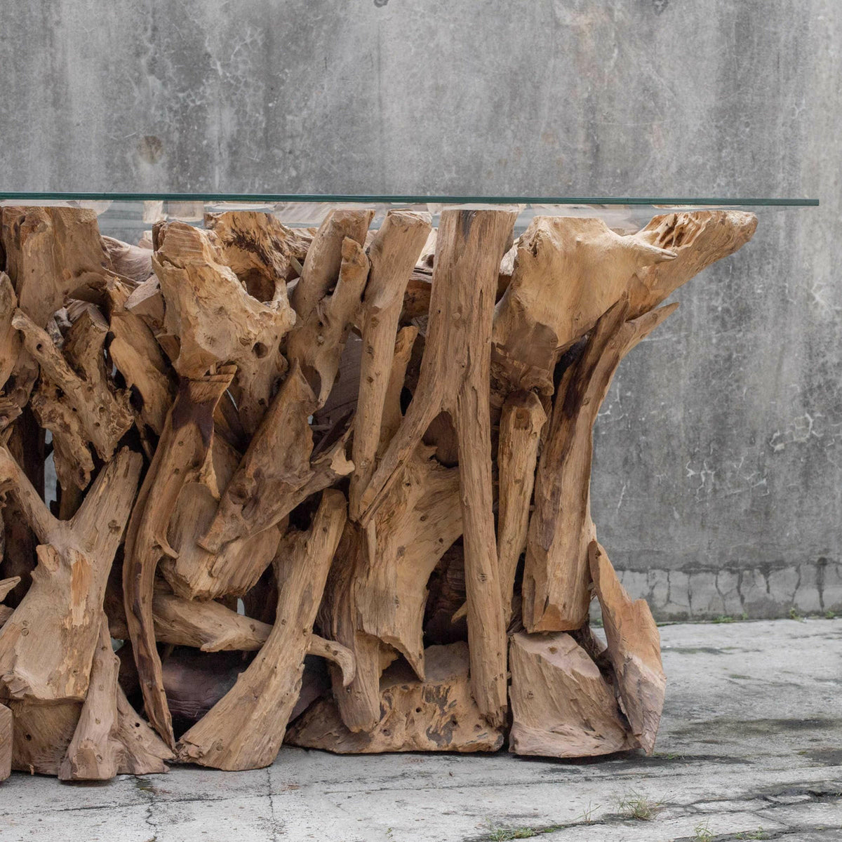 Teak Root Console Table.