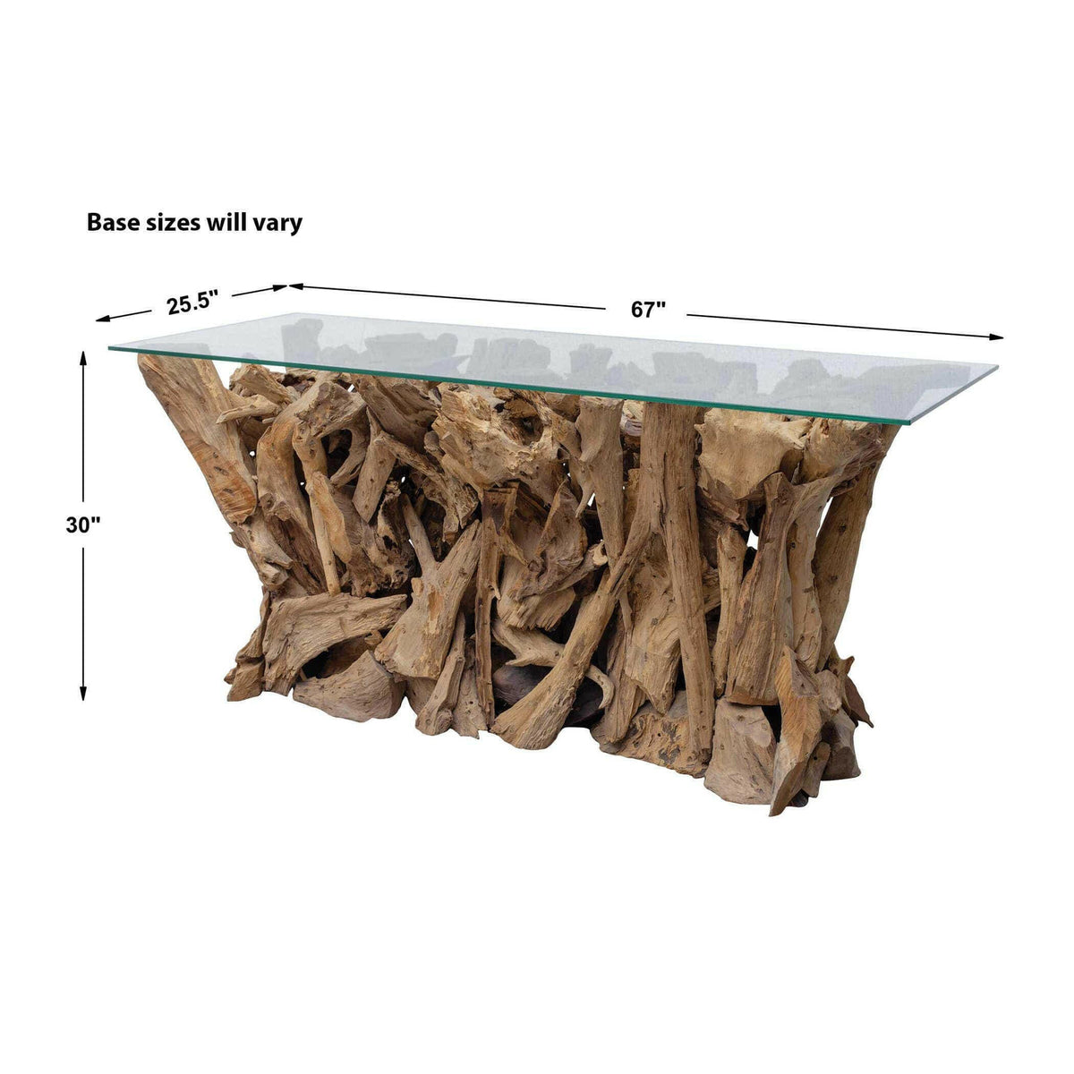 Teak Root Console Table.