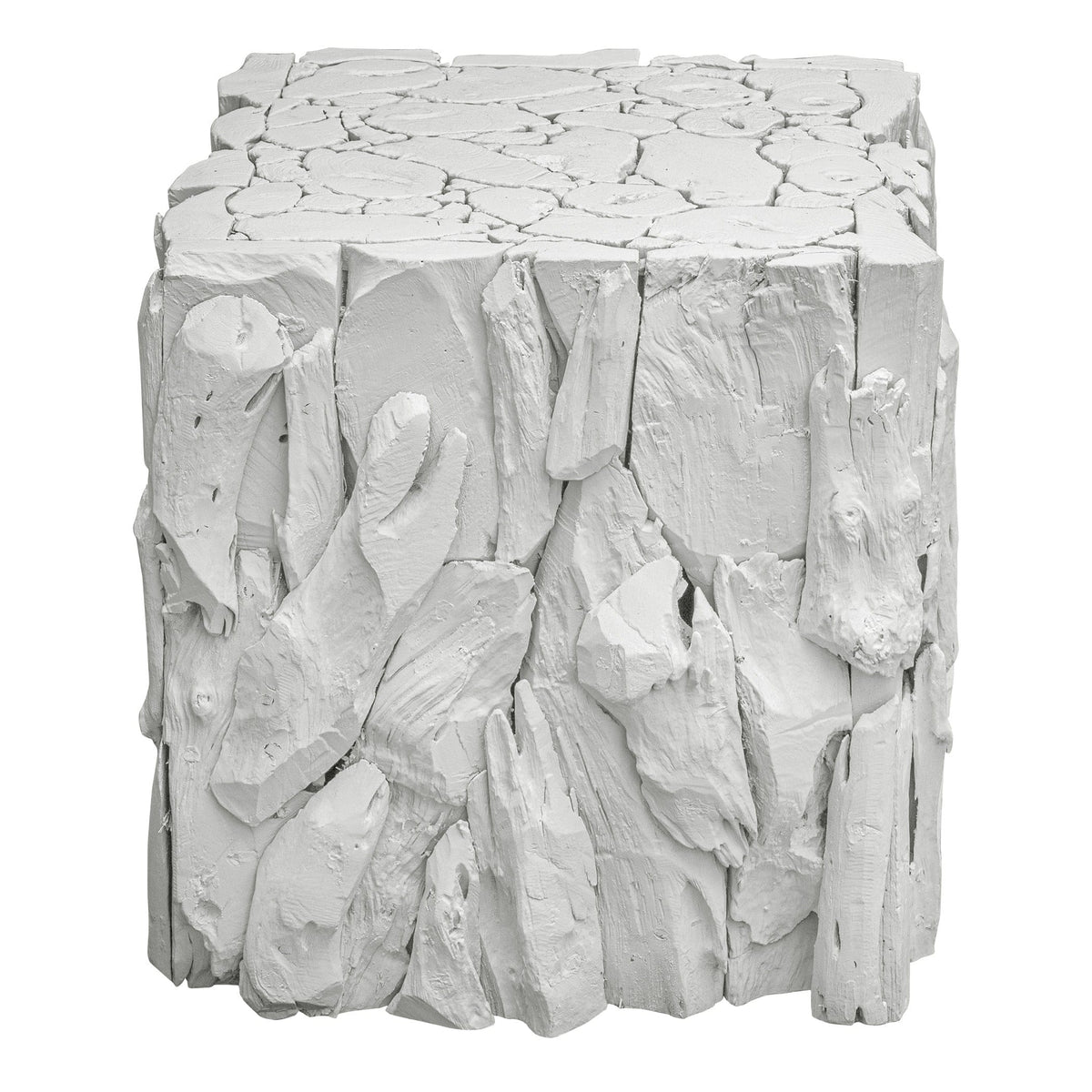 Uttermost Living Teak Root White Bunching Cube House of Isabella UK