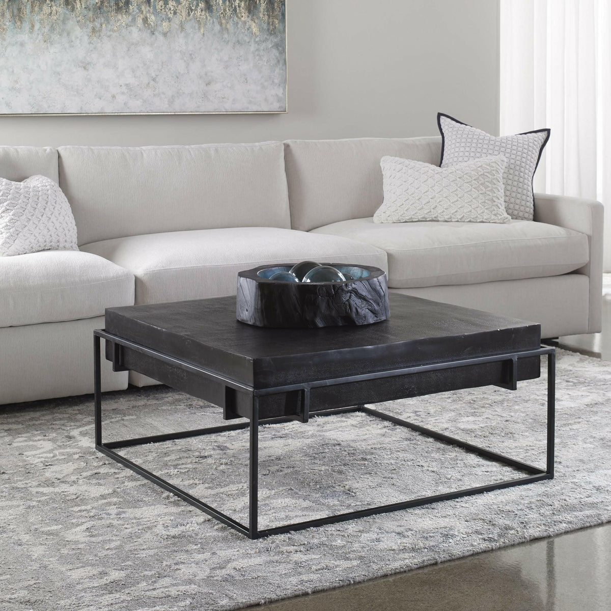 Telone Modern Black Coffee Table.