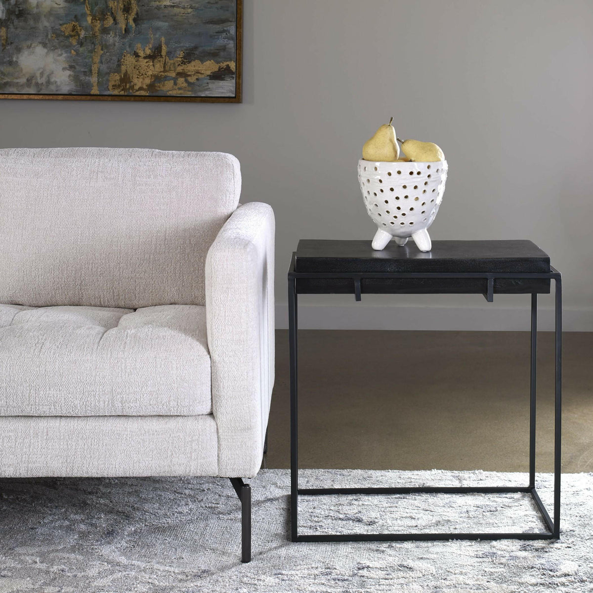 Telone Modern Black Side Table.