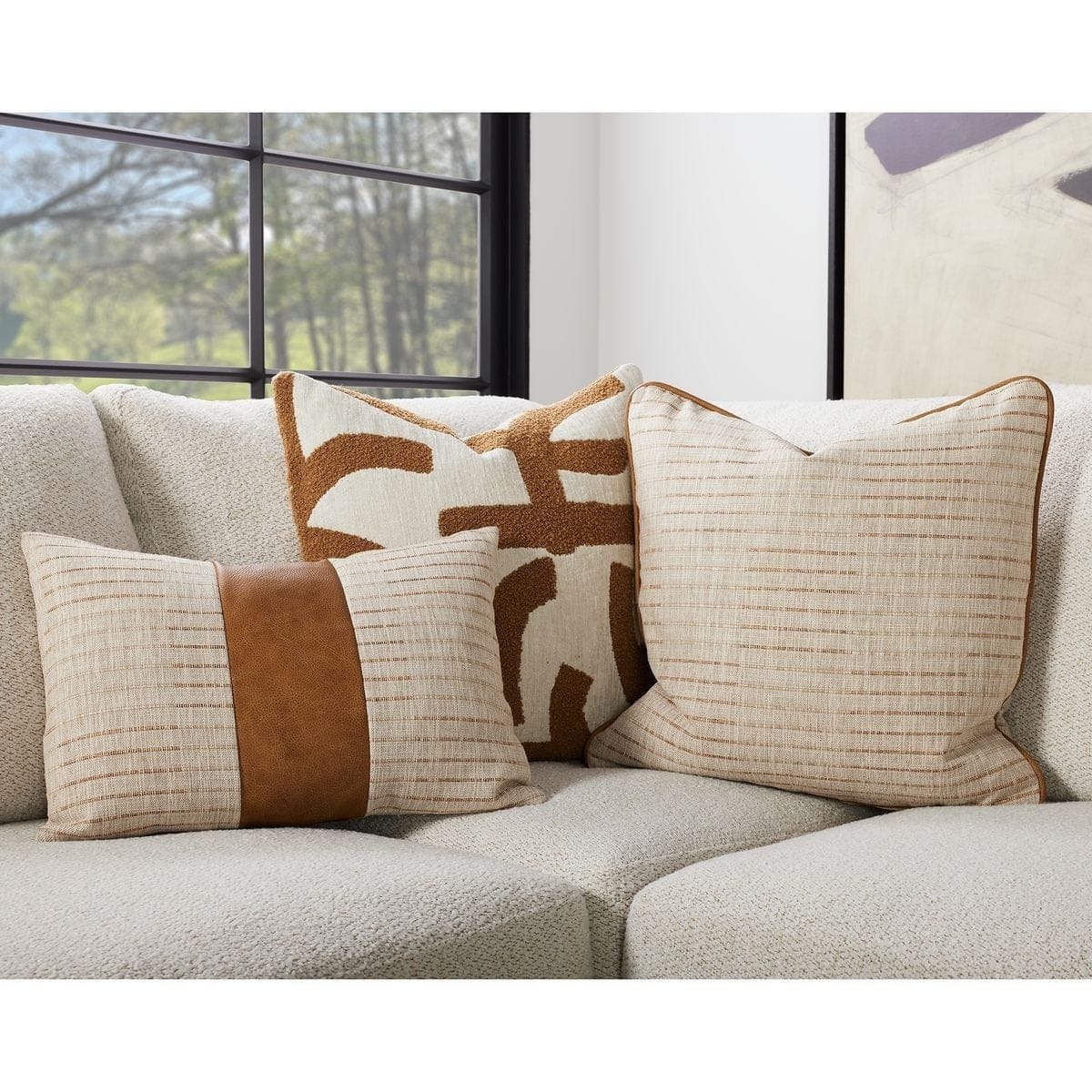 Uttermost Living The Flip Side Cushion in Toffee House of Isabella UK