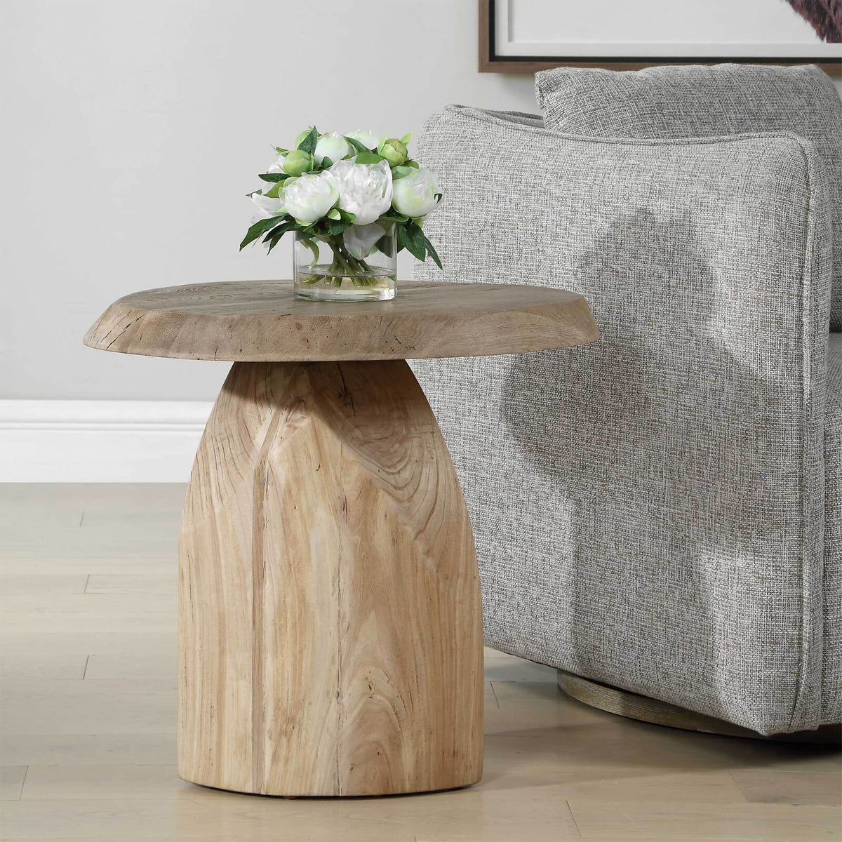 Uttermost Living Tiernan Reclaimed Oak Round Side Table House of Isabella UK