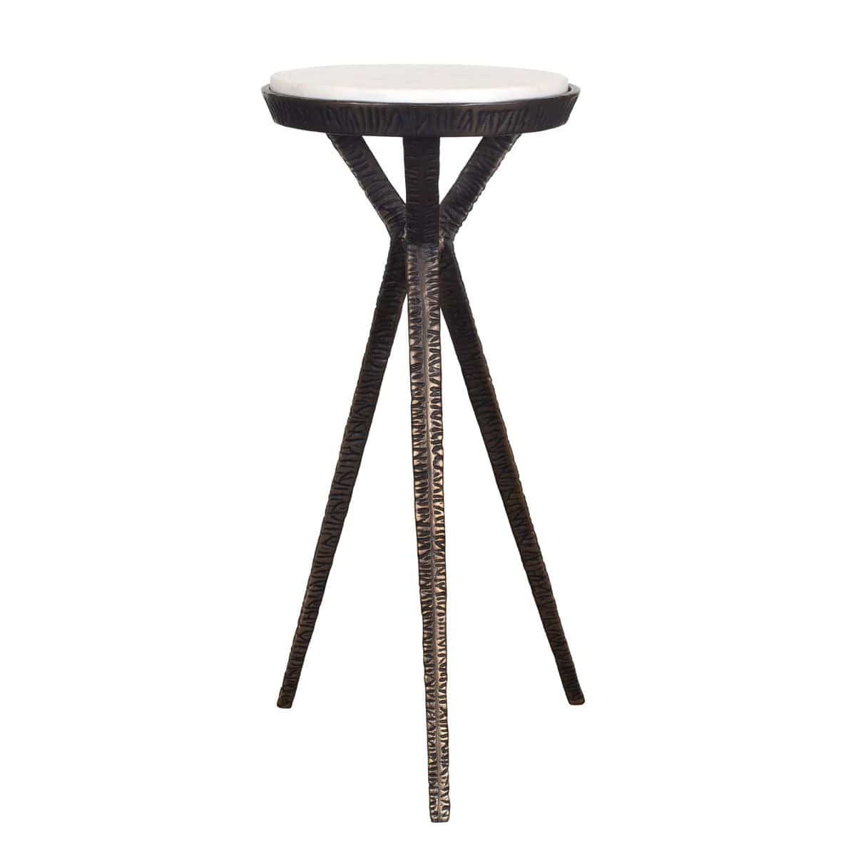Uttermost Living Tilton White Marble Accent Table House of Isabella UK