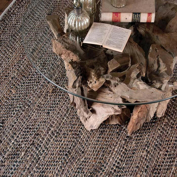 Tobais 8 X 10 Rescued Leather & Hemp Rug.