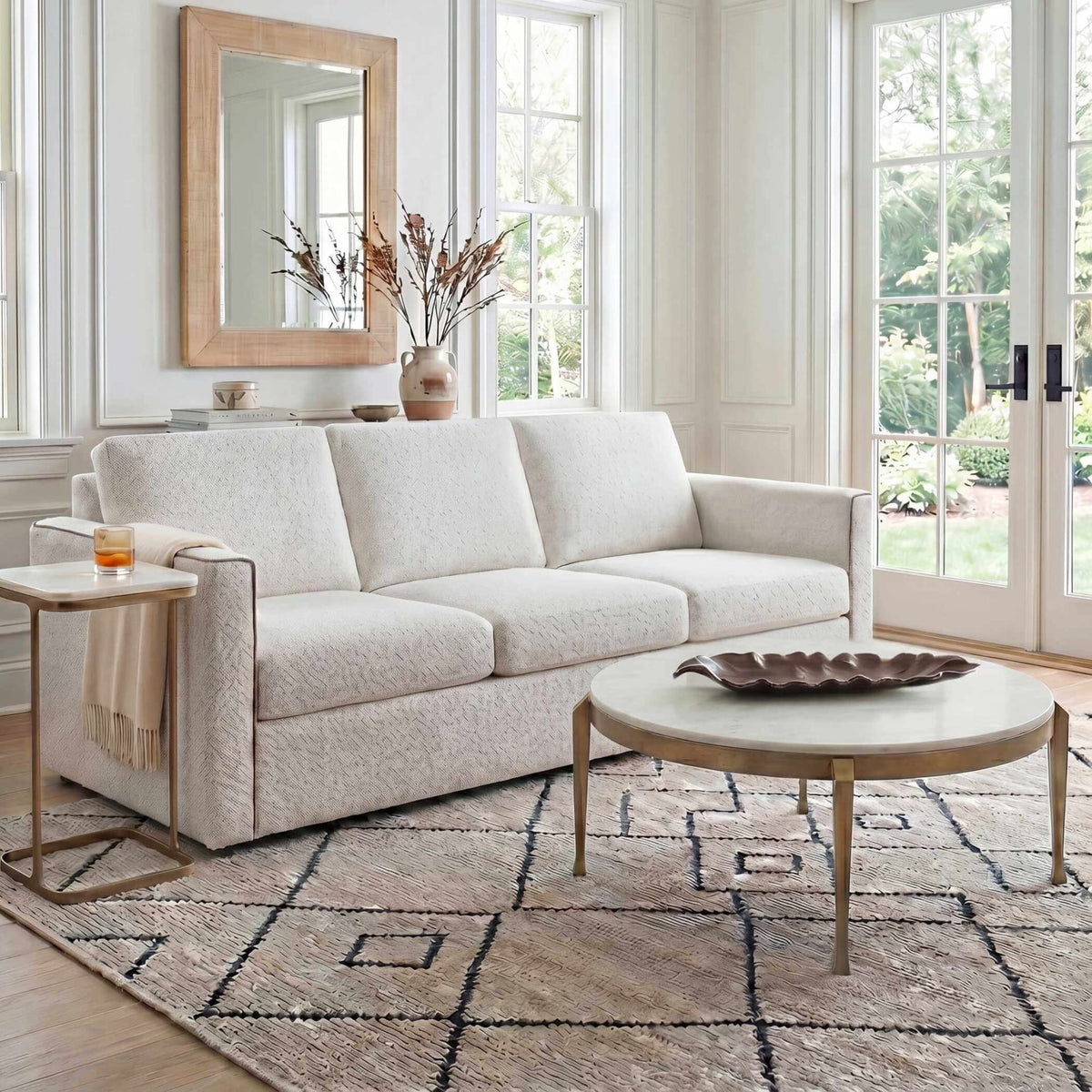 Uttermost Living Tylan Round Marble Coffee Table House of Isabella UK