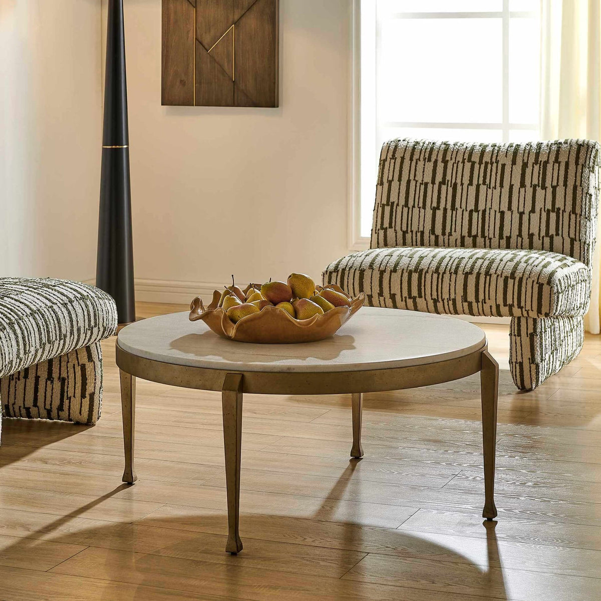 Uttermost Living Tylan Round Marble Coffee Table House of Isabella UK