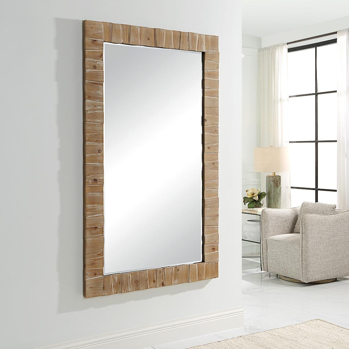 Uttermost Ayanna Gray Washed Wood Mirror.