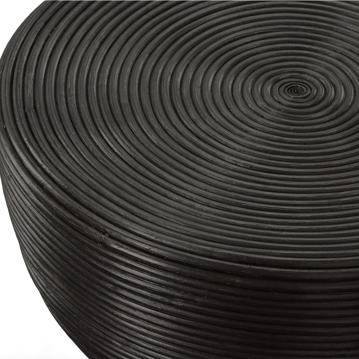 Uttermost Bongo Black Rattan Side Table.