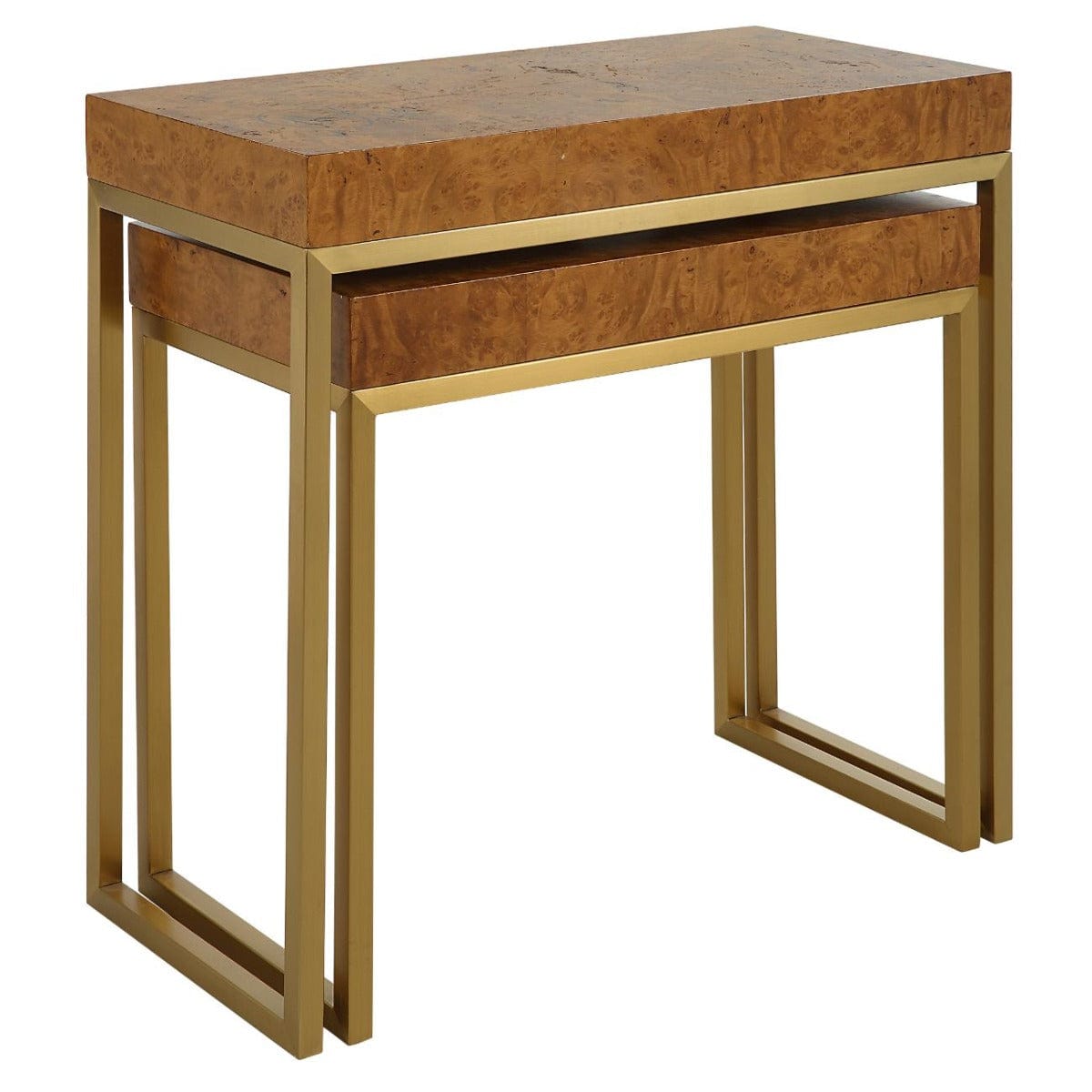 Uttermost Burl-esque Wooden Nesting Tables, Set of 2.