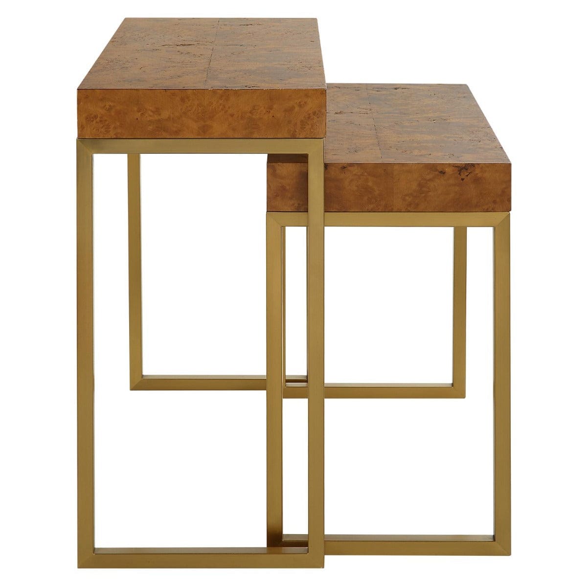 Uttermost Burl-esque Wooden Nesting Tables, Set of 2.