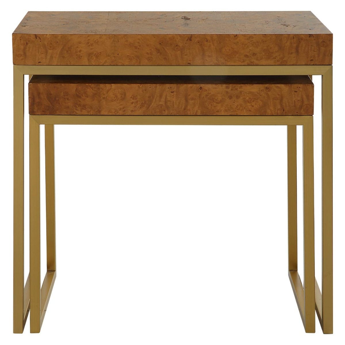 Uttermost Burl-esque Wooden Nesting Tables, Set of 2.