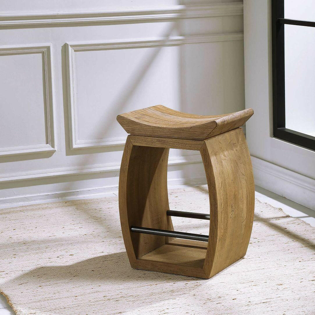 Connor Modern Wood Counter Stool.