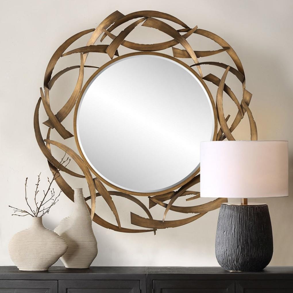 Uttermost Cutting Edge Bronze Round Mirror.