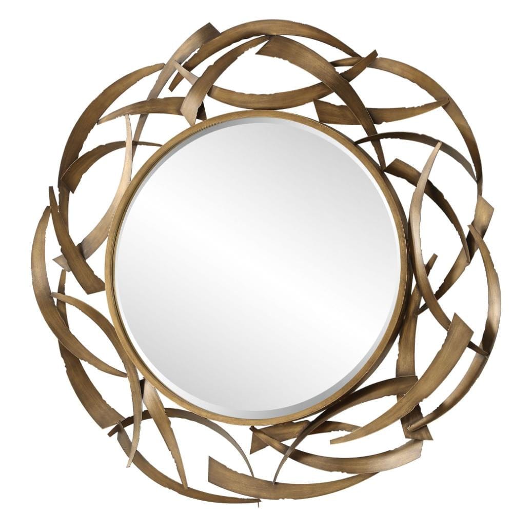 Uttermost Cutting Edge Bronze Round Mirror.