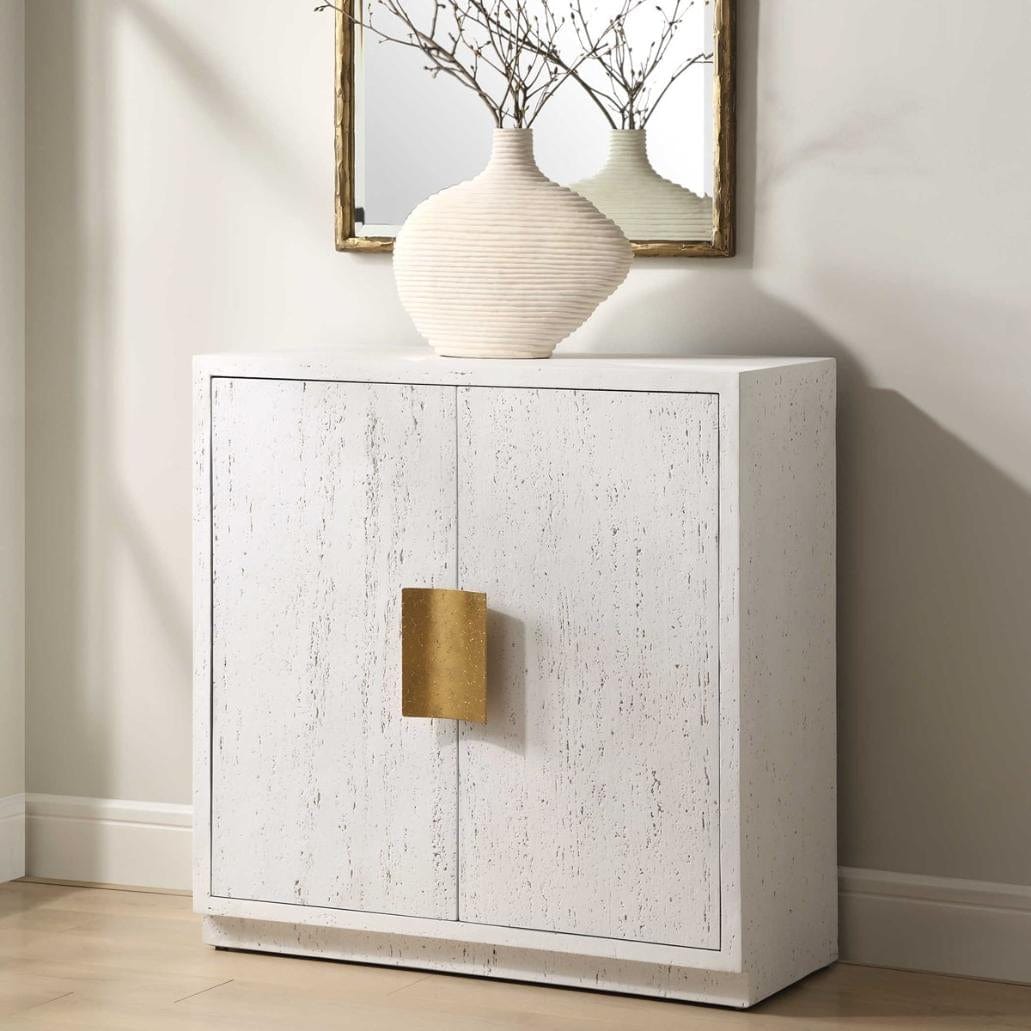 Uttermost Emma 2 Door White Cabinet.
