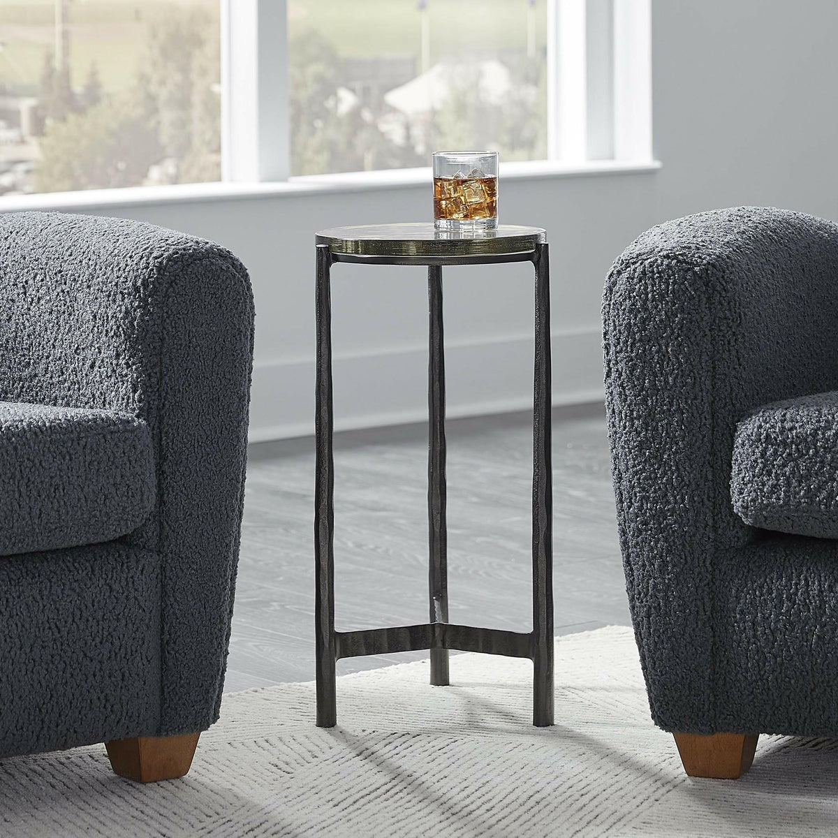 Eternity Iron & Glass Accent Table.