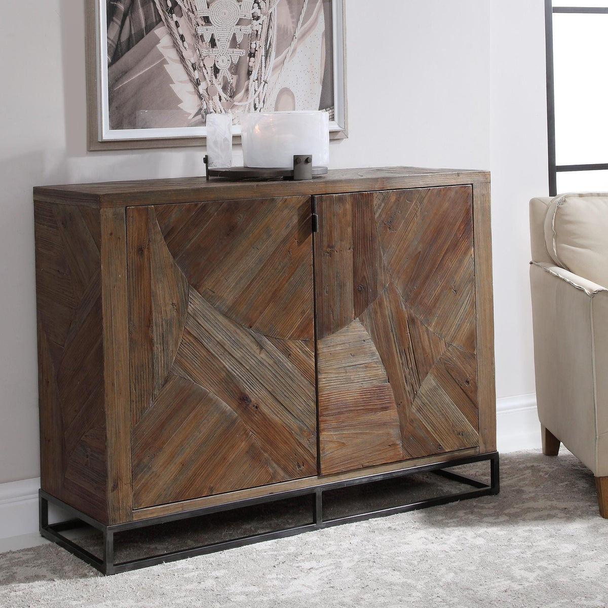 Uttermost Evros Reclaimed Wood 2 Door Cabinet.
