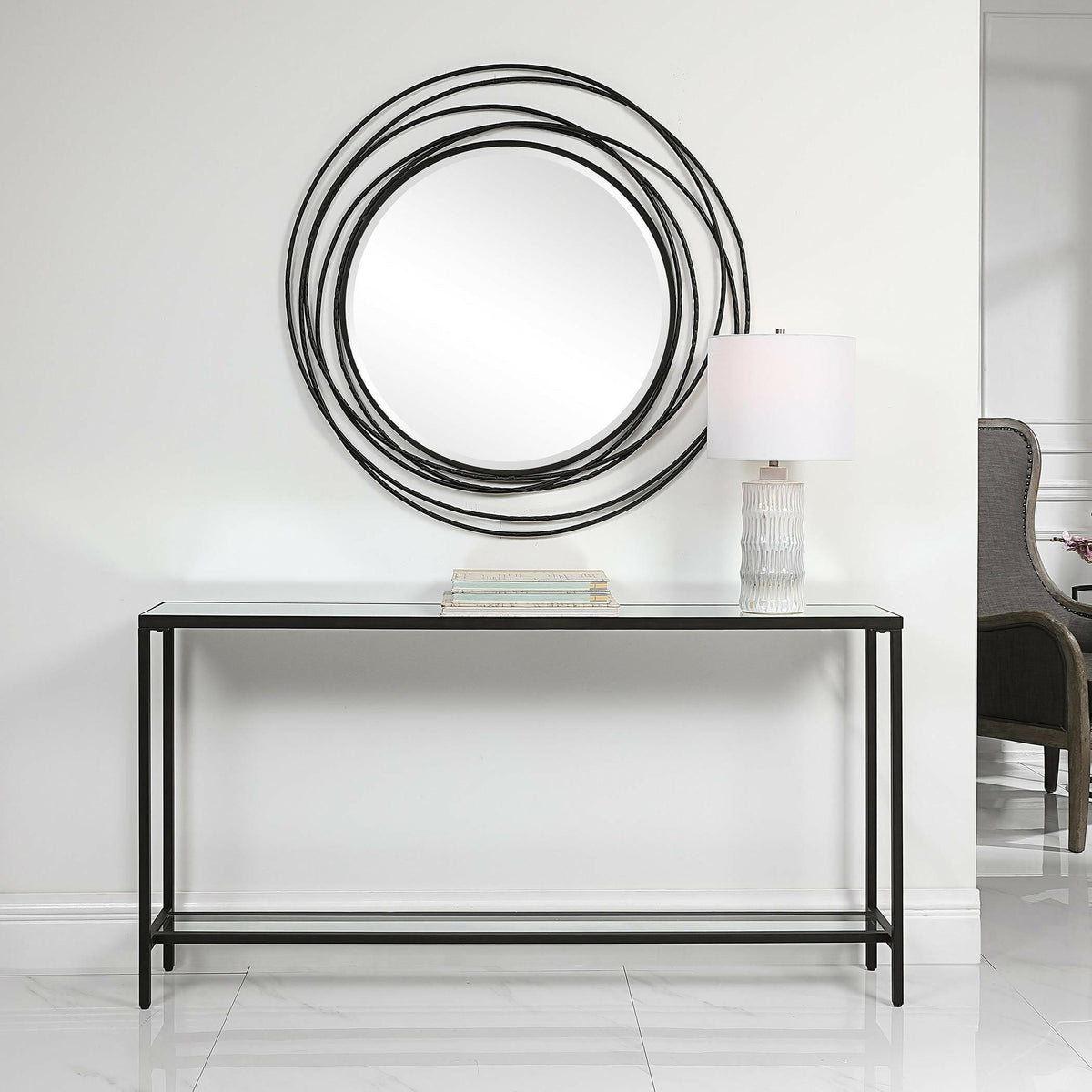 Hayley Black Console Table.