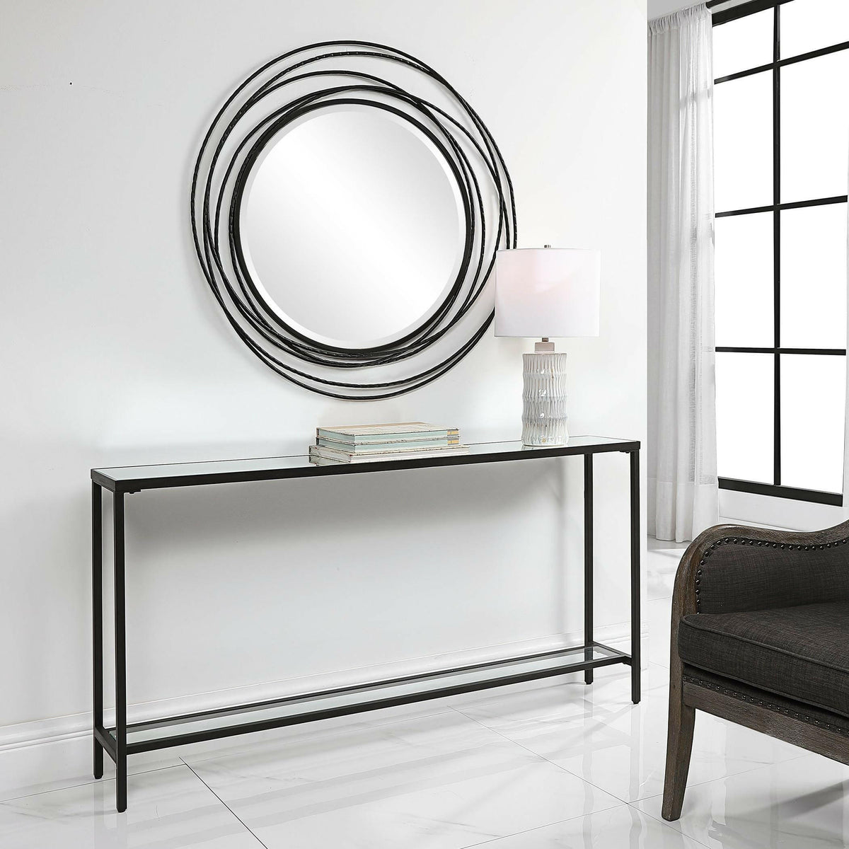 Hayley Black Console Table.
