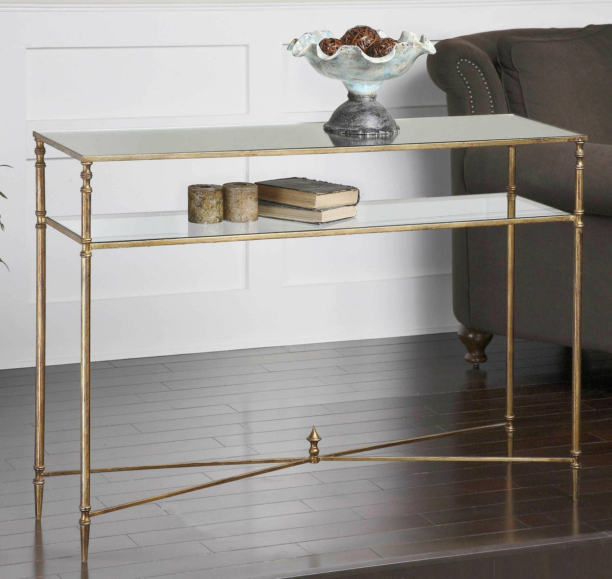 Henzler Mirrored Glass Console Table.