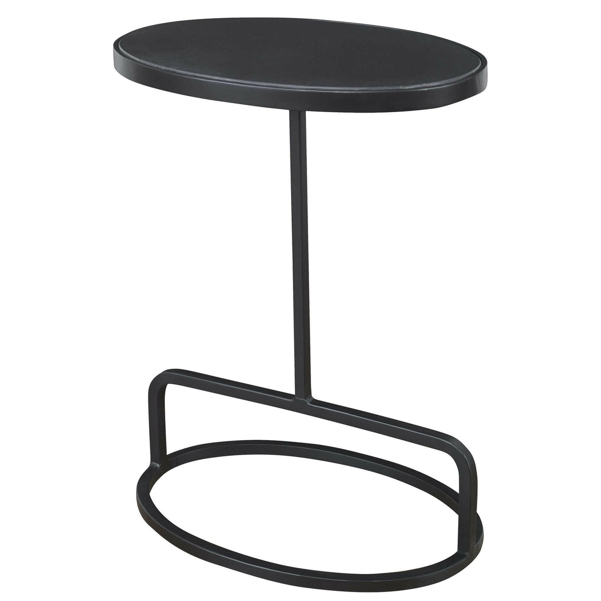 Jessenia Black Marble Accent Table.