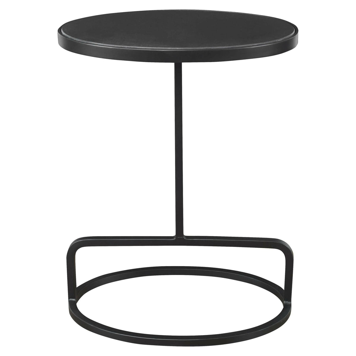 Jessenia Black Marble Accent Table.