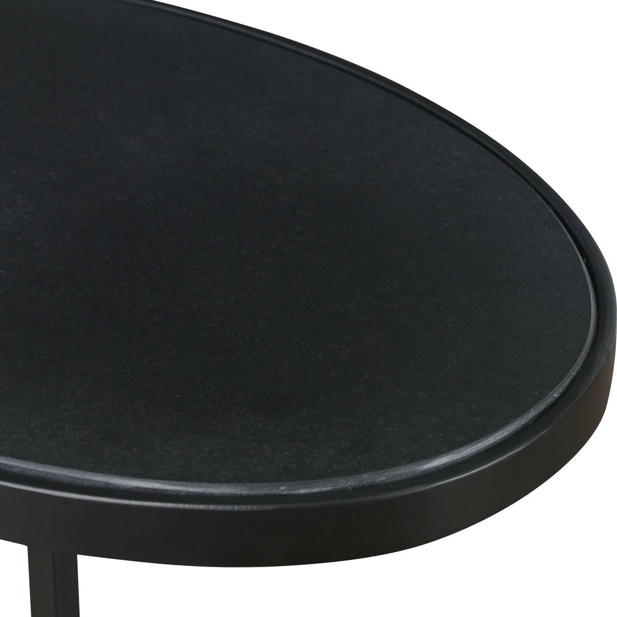 Jessenia Black Marble Accent Table.