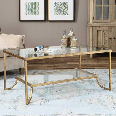 Uttermost Living Uttermost Katina Gold Leaf Coffee Table House of Isabella UK