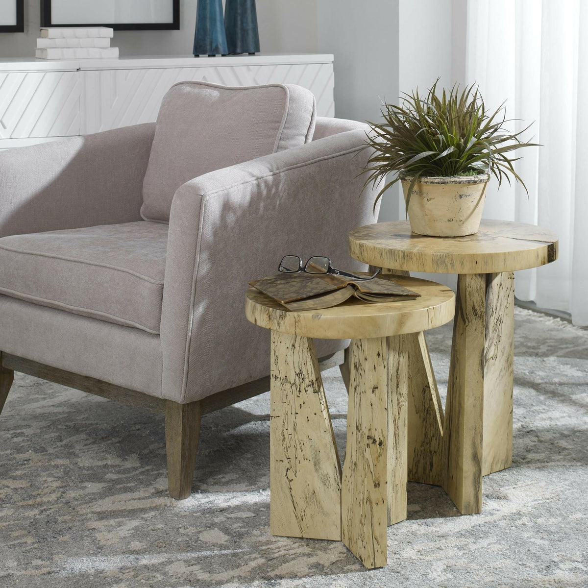 Nadette Natural Nesting Tables, S/2.