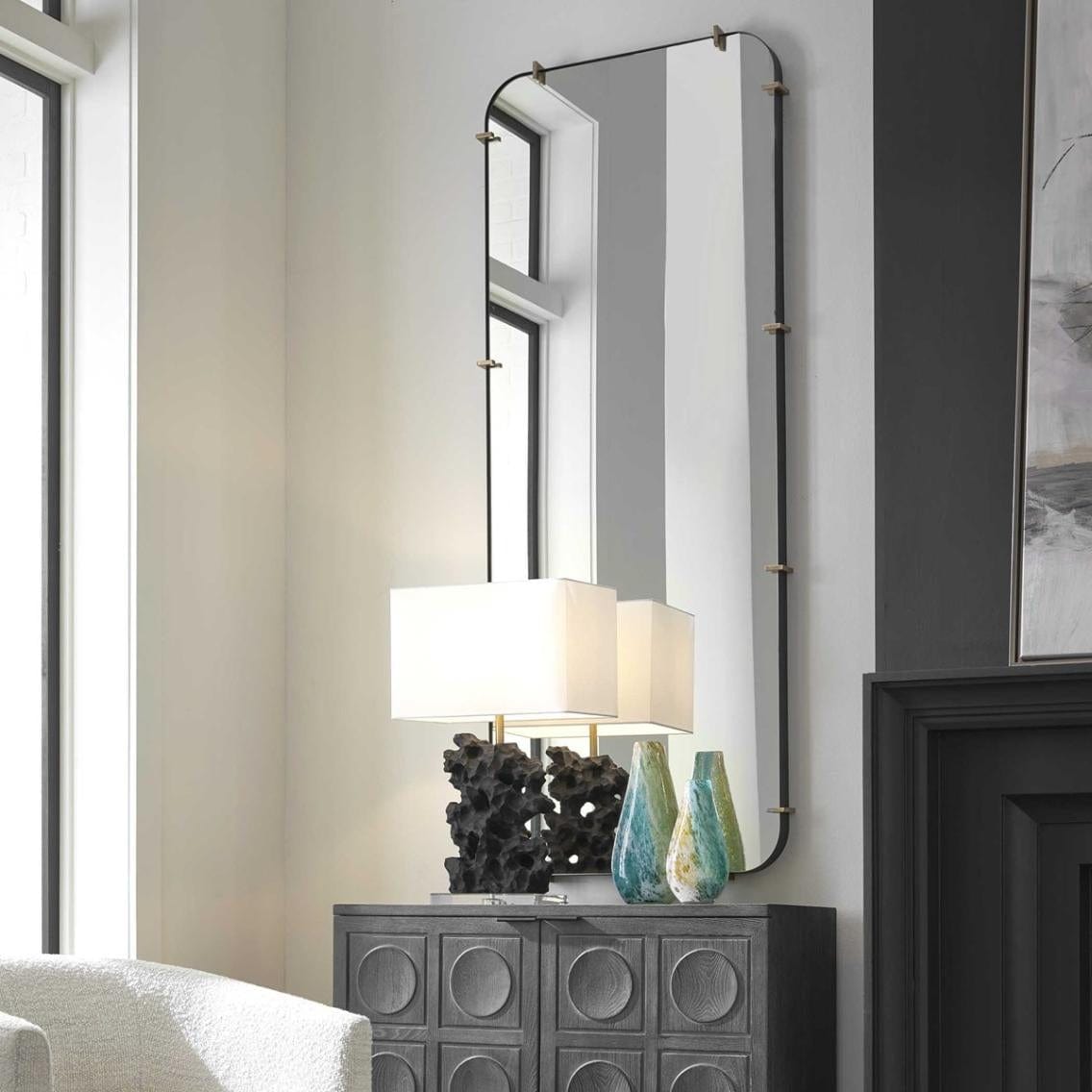 Uttermost Pali Industrial Dressing Mirror.
