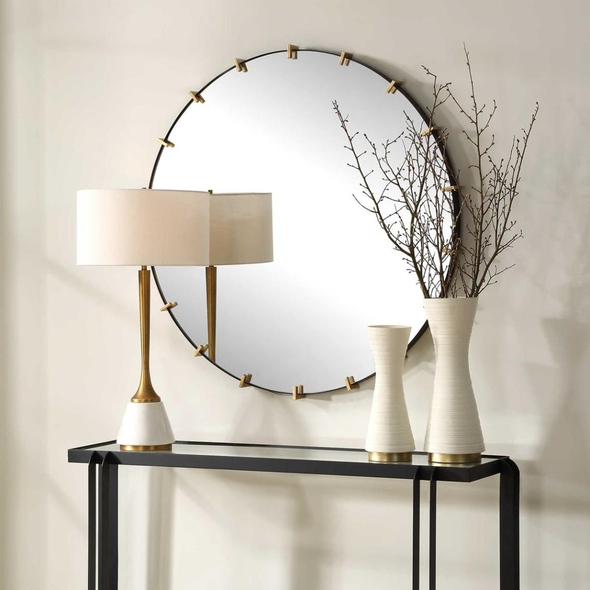Uttermost Pali Industrial Round Mirror.