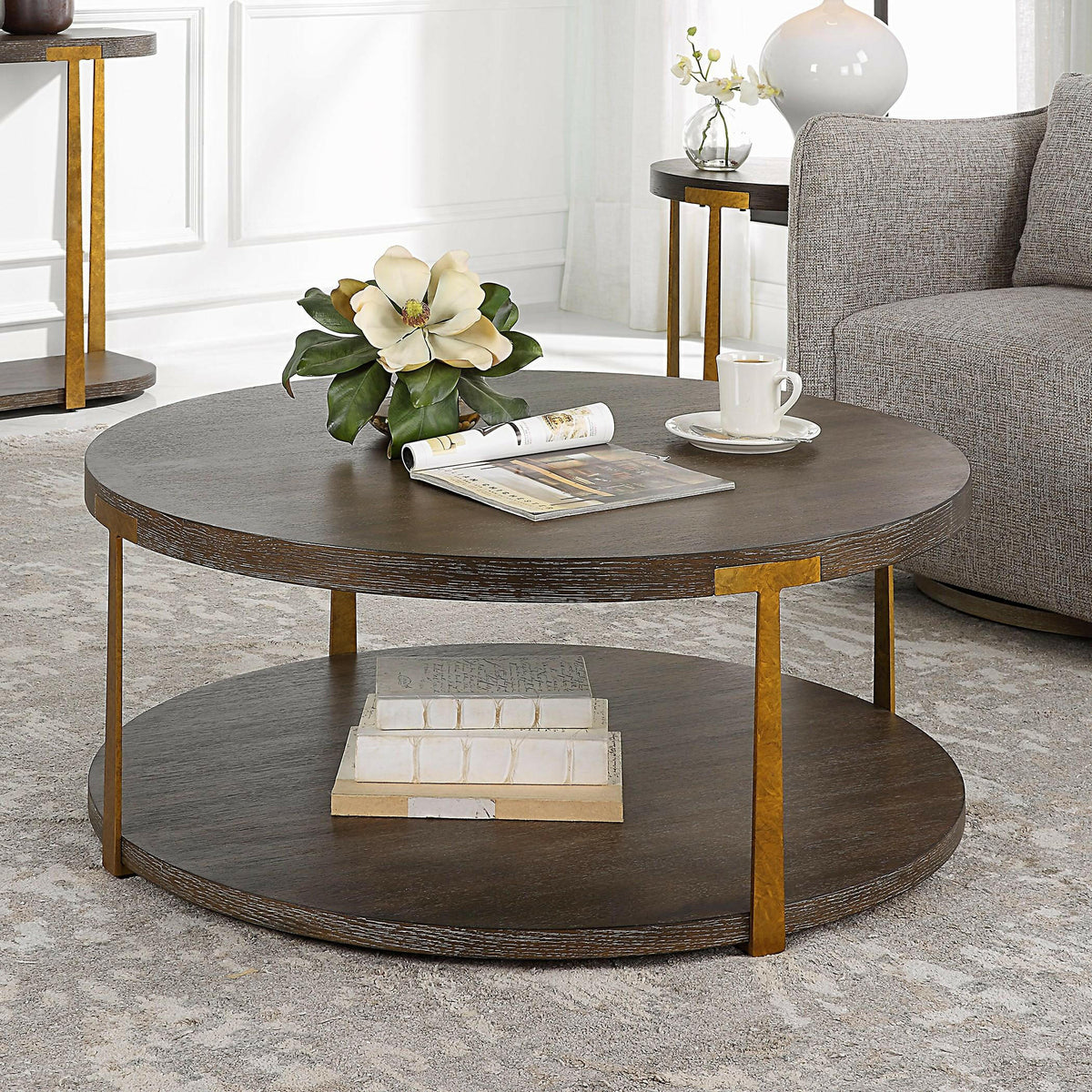 Palisade Round Wood Coffee Table.