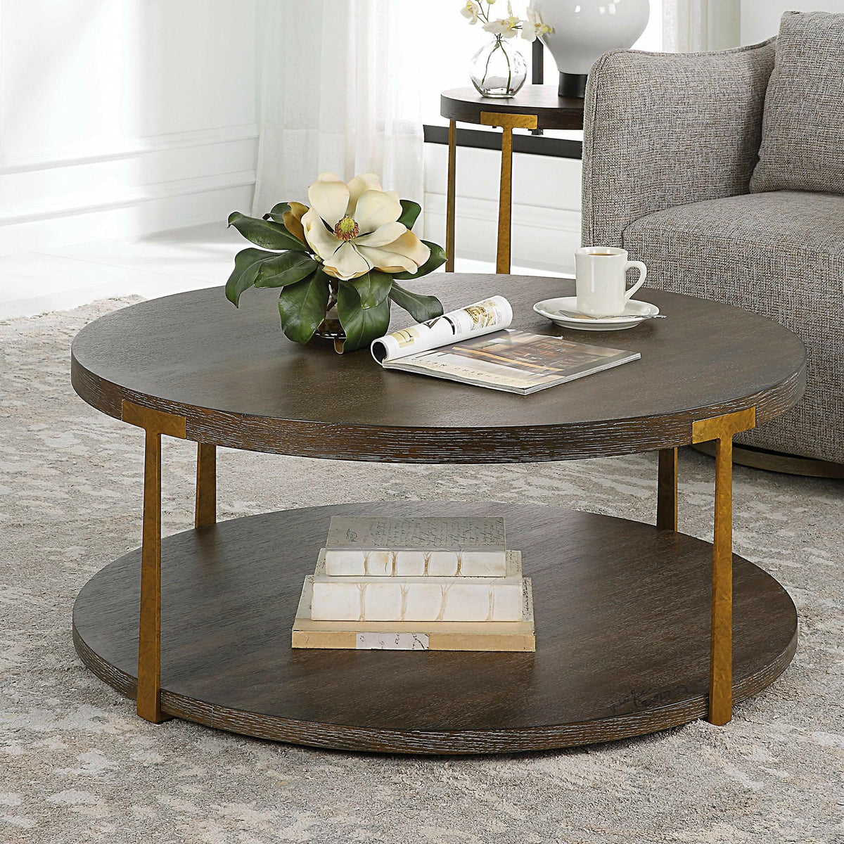 Palisade Round Wood Coffee Table.