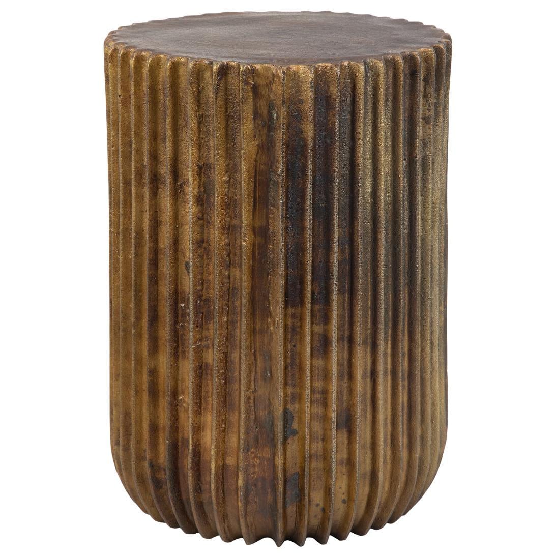 Uttermost Peaks and Valleys Gold Accent Table.