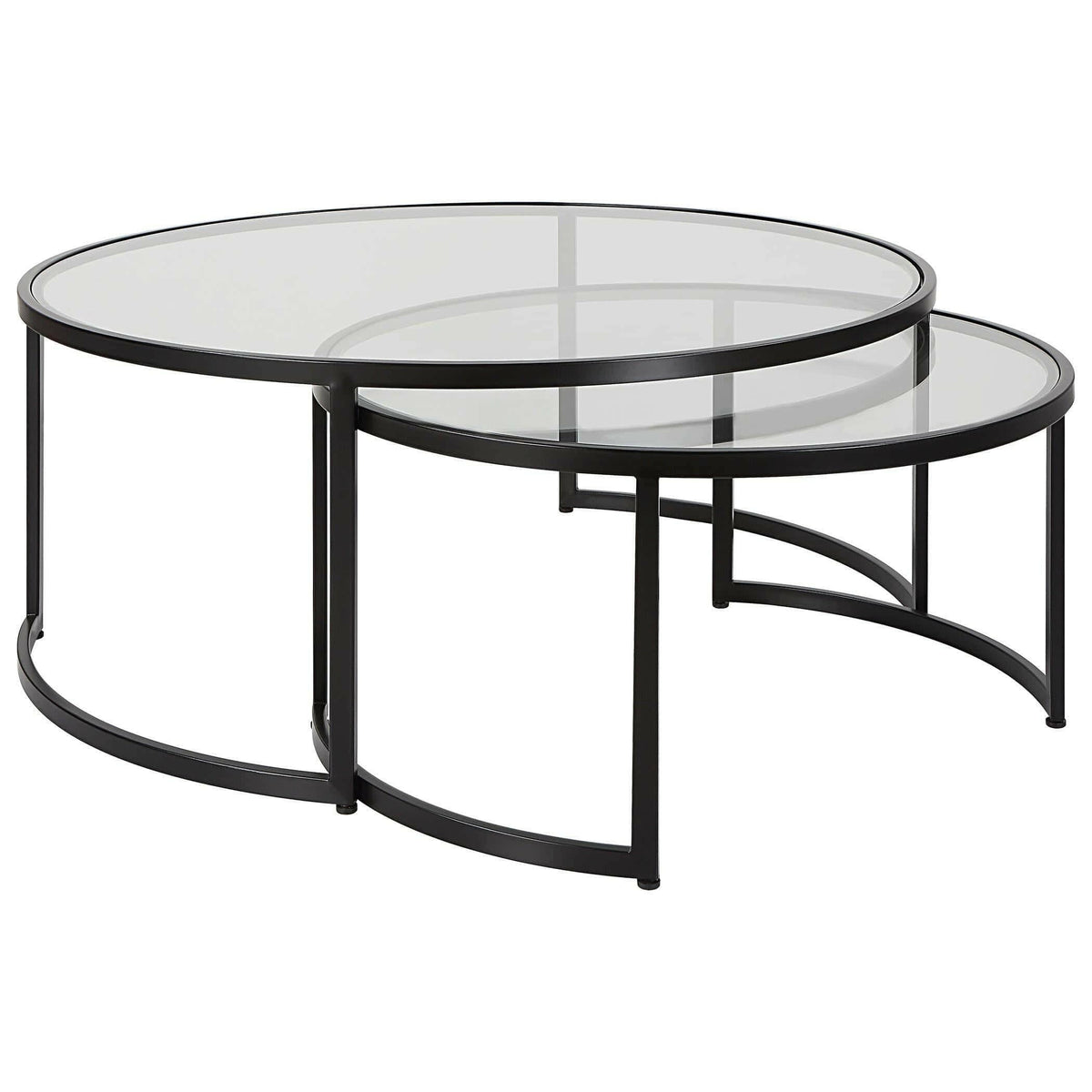 Rhea Black Nesting Coffee Tables S/2.