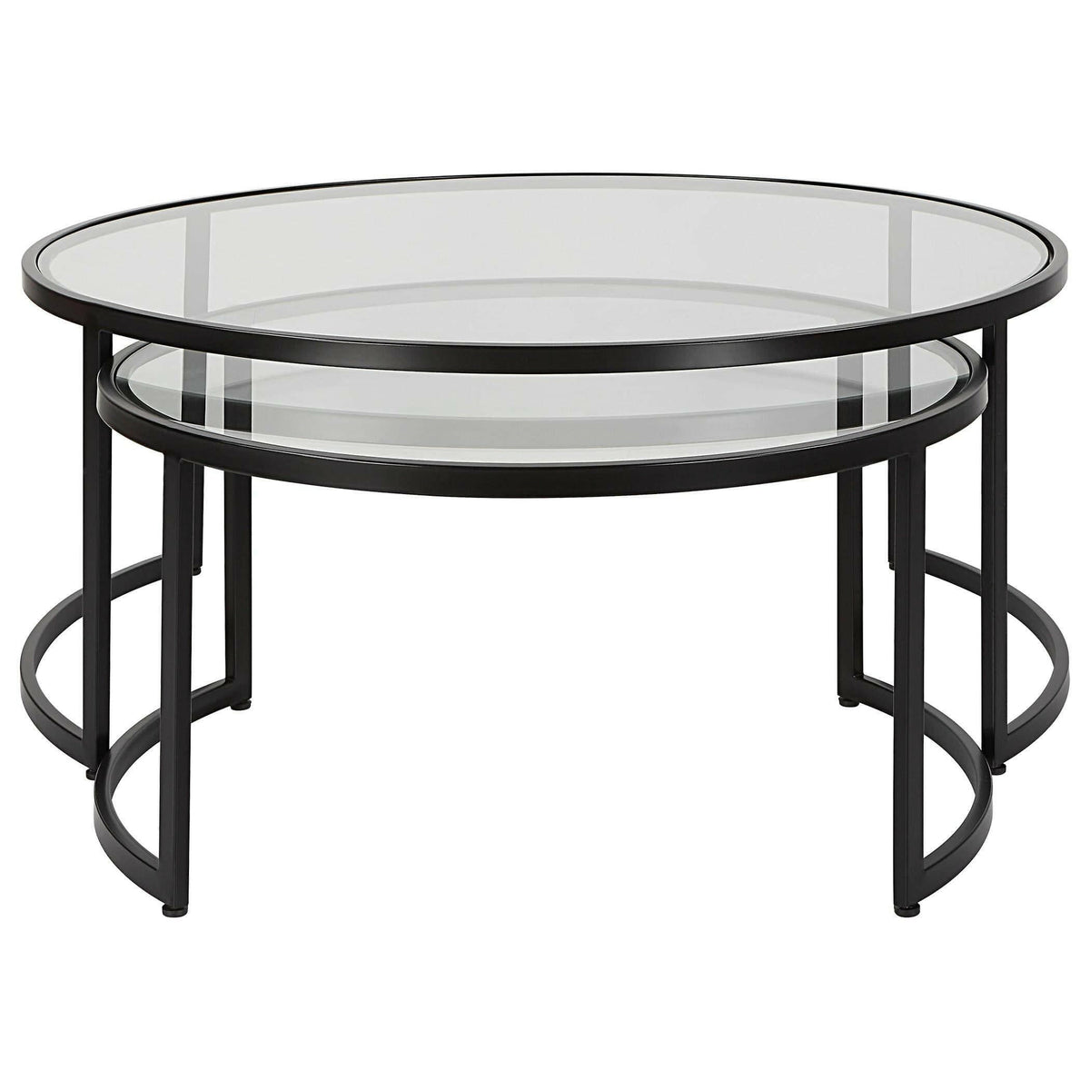 Rhea Black Nesting Coffee Tables S/2.