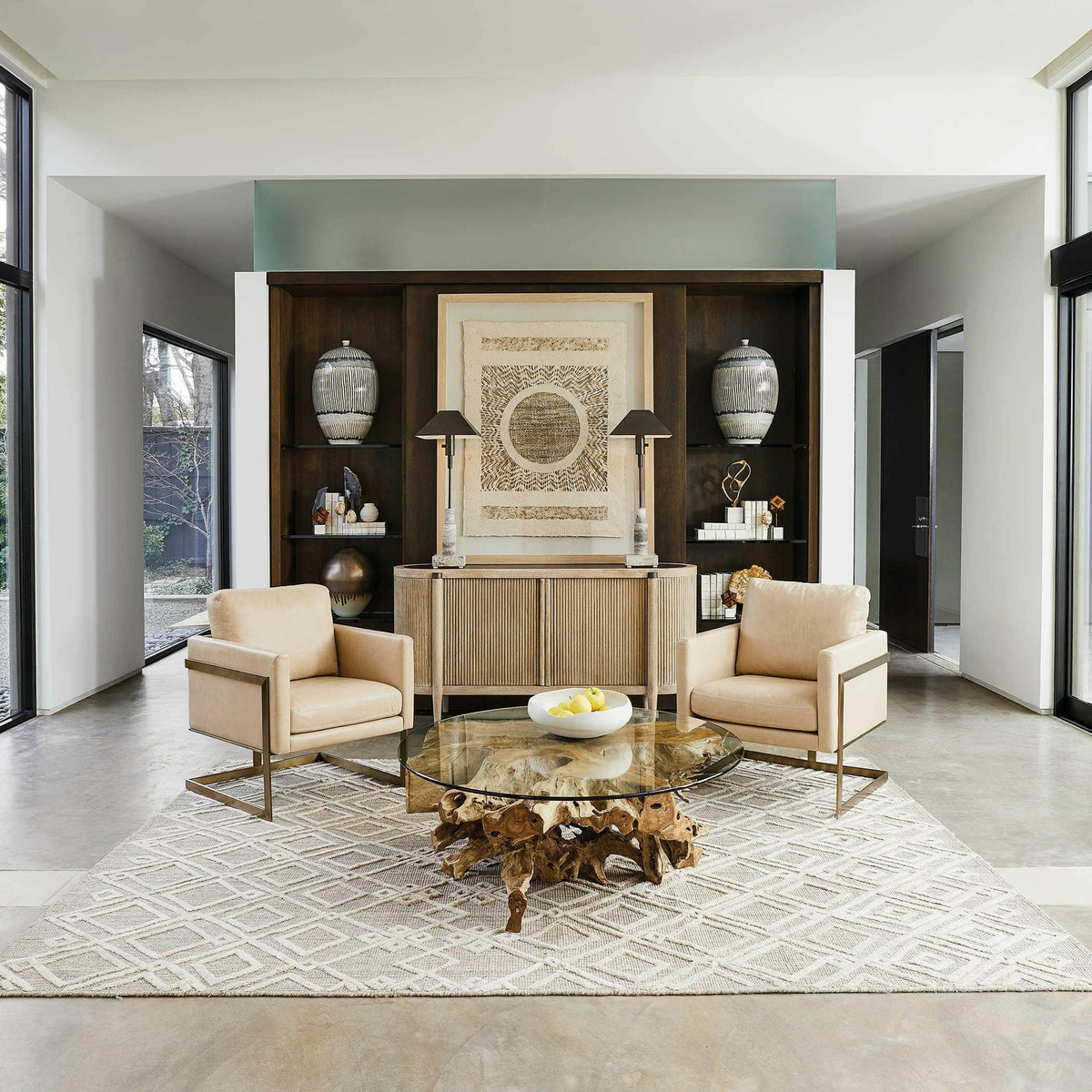 Tambour Cabinet - Natural Wash.