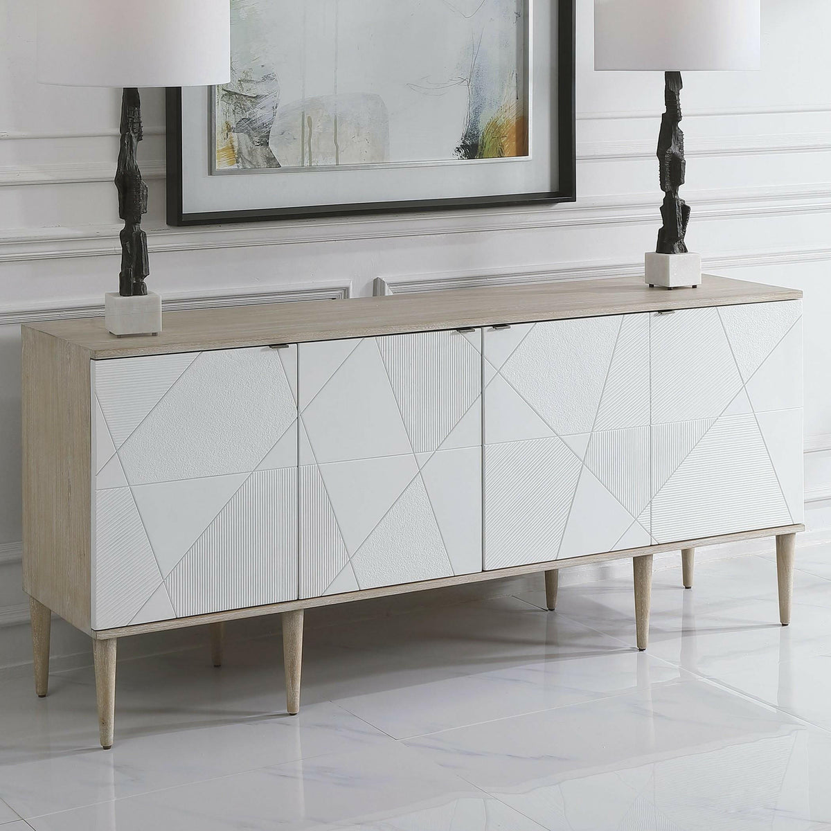 Tightrope 4 Door Modern Sideboard Cabinet.