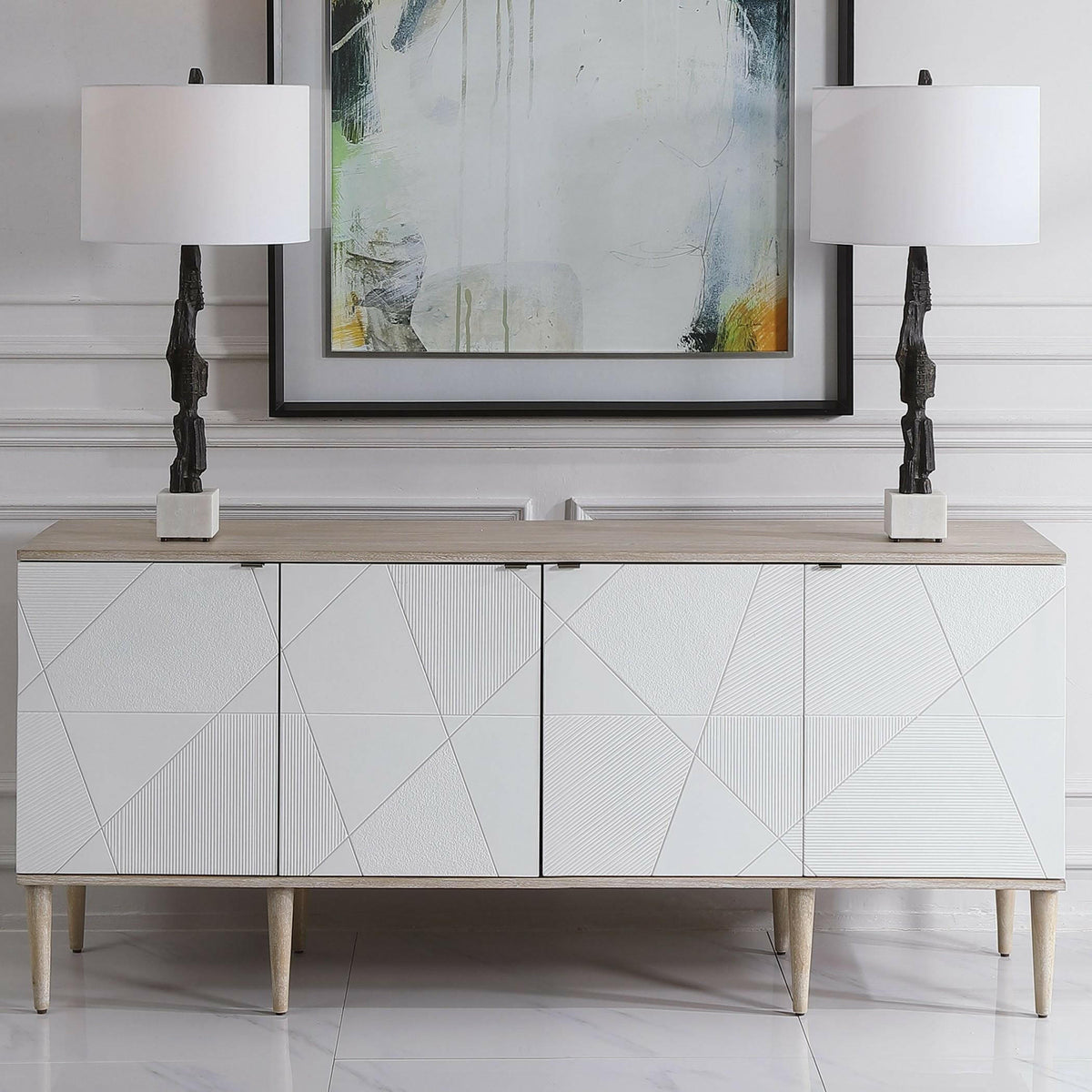 Tightrope 4 Door Modern Sideboard Cabinet.