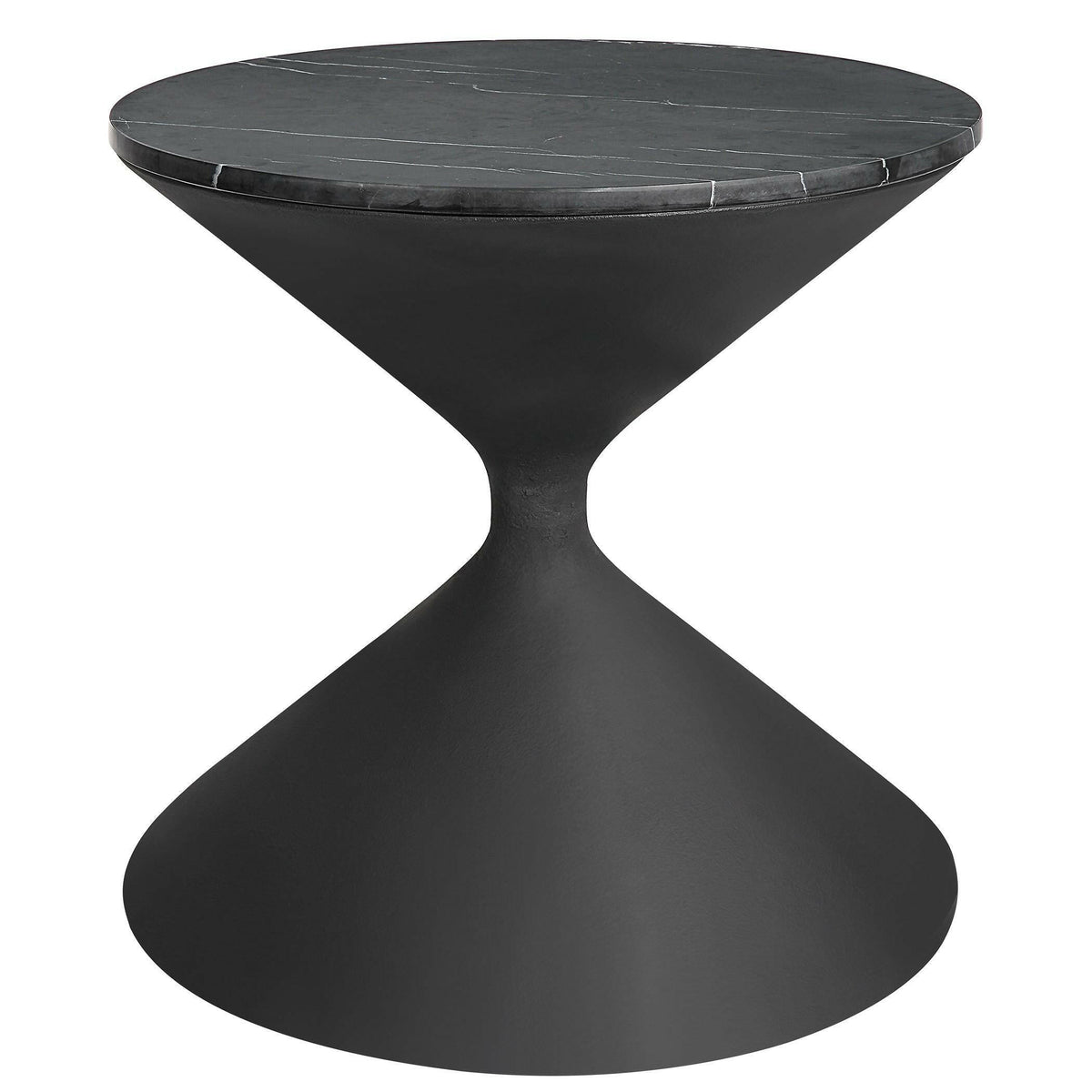 Time's Up Hourglass Shaped Side Table.