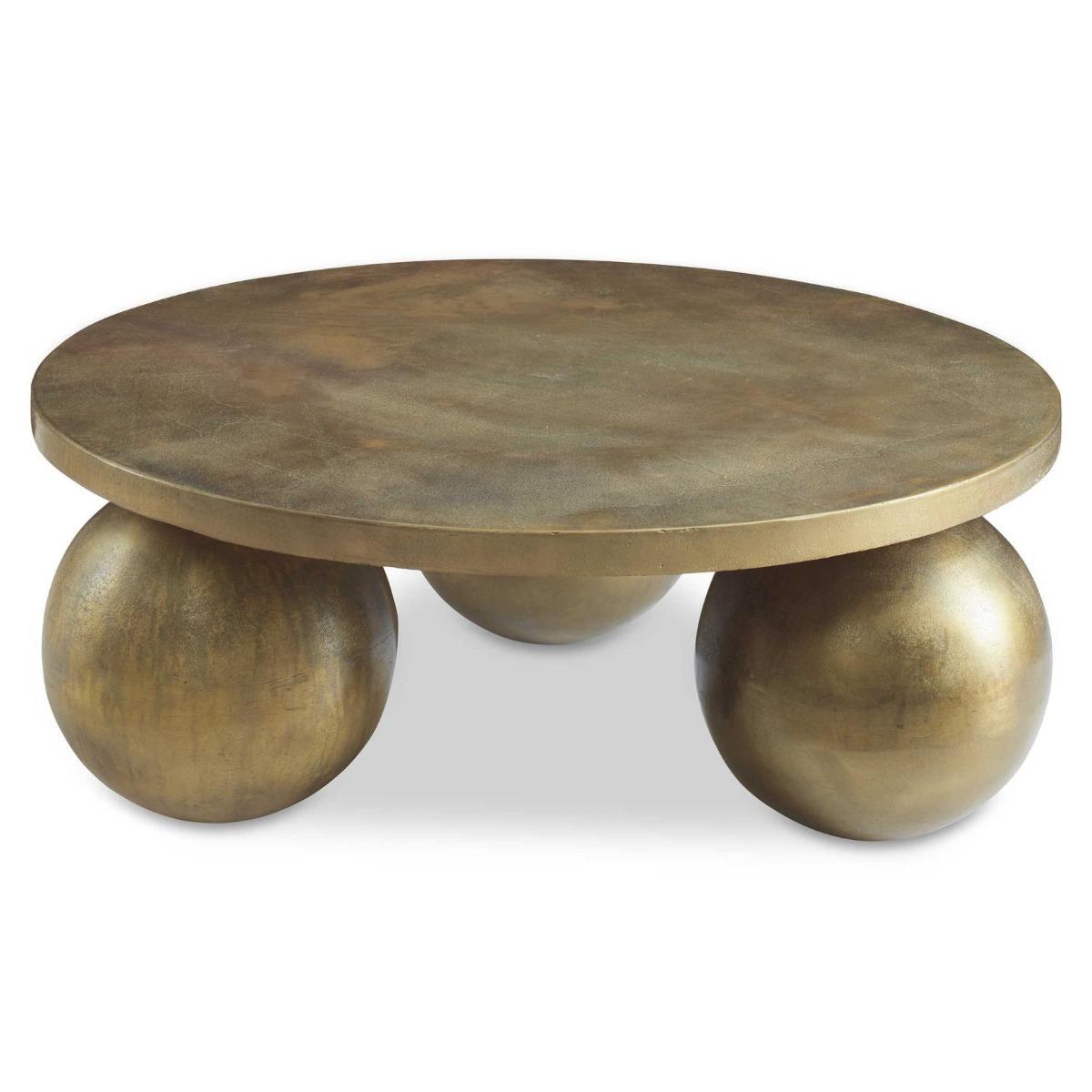 Uttermost Living Uttermost Triplet Antique Brass Coffee Table House of Isabella UK