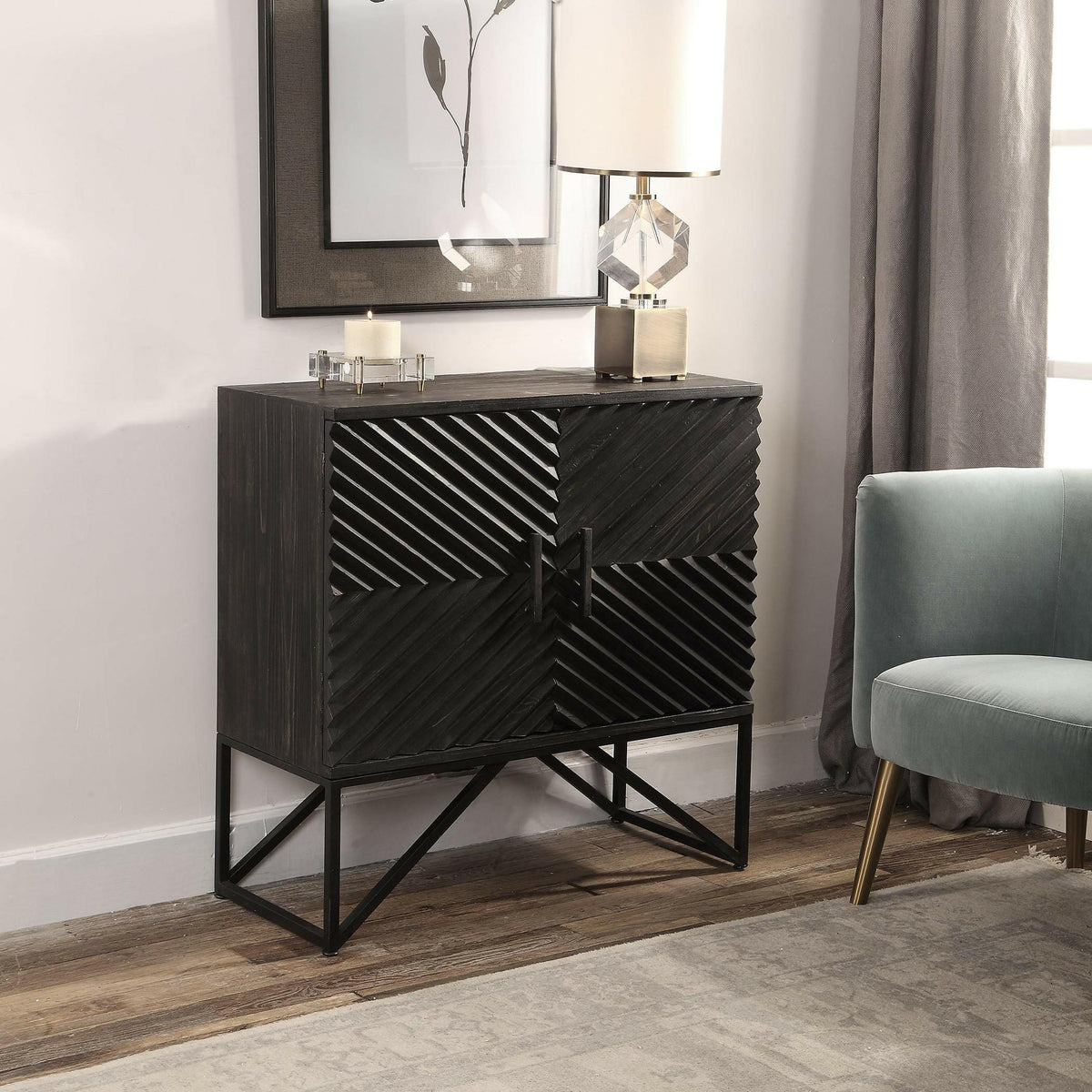Zadie Ebony Accent Cabinet.