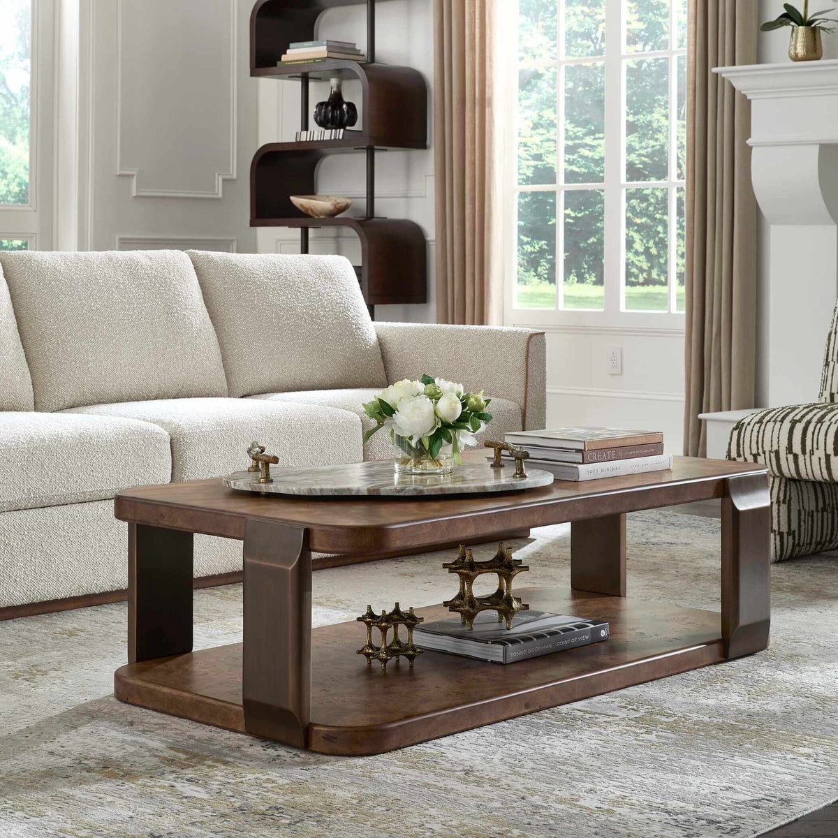 Uttermost Living Vance Mappa Burl Coffee Table House of Isabella UK