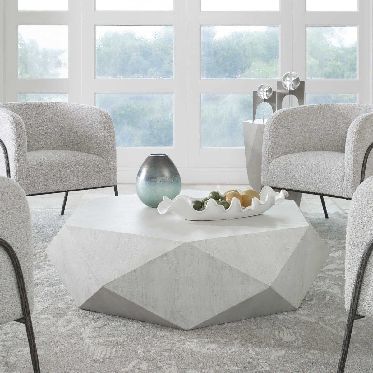Uttermost Living Volker White Coffee Table House of Isabella UK