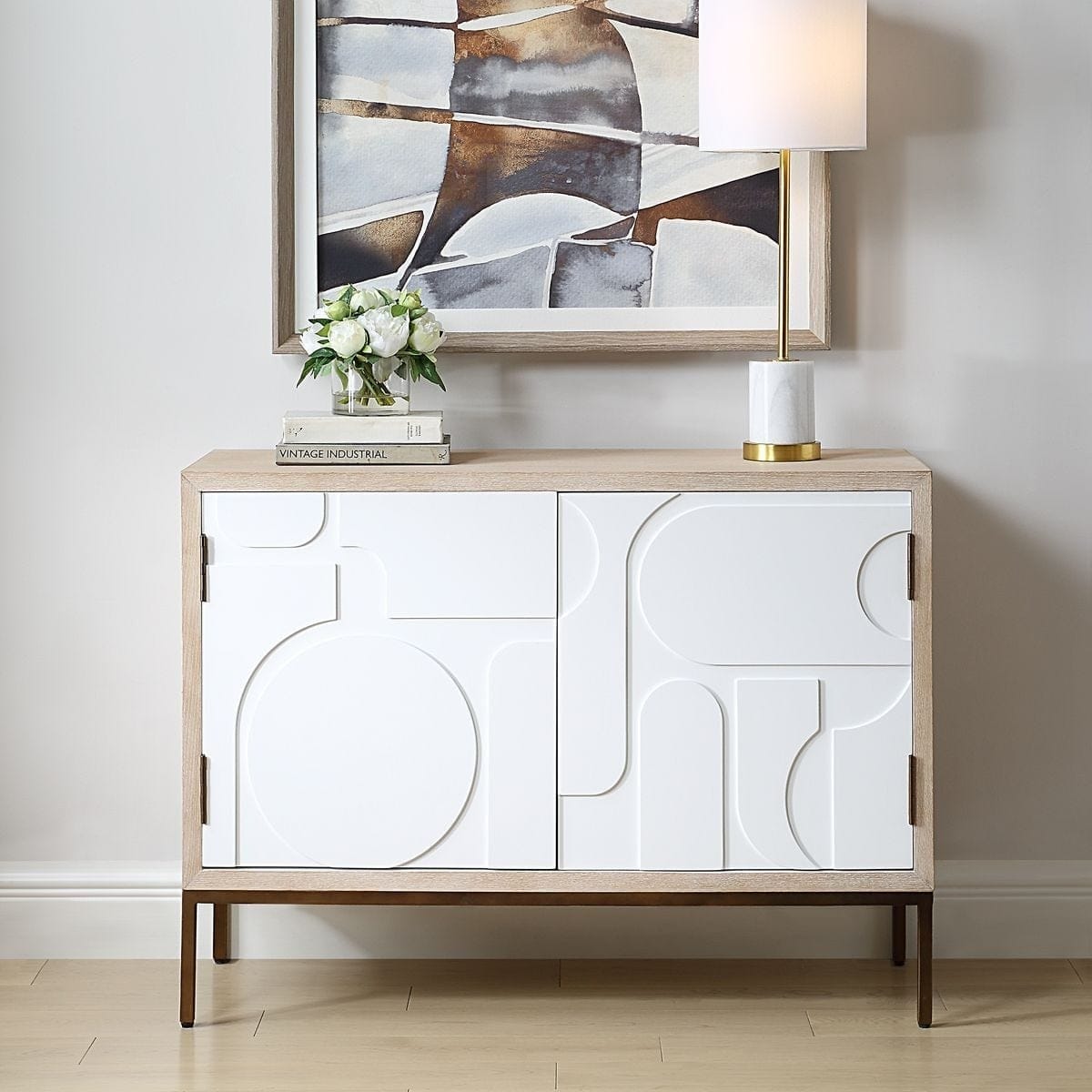 Uttermost Living Weimar 2 Door White Cabinet House of Isabella UK