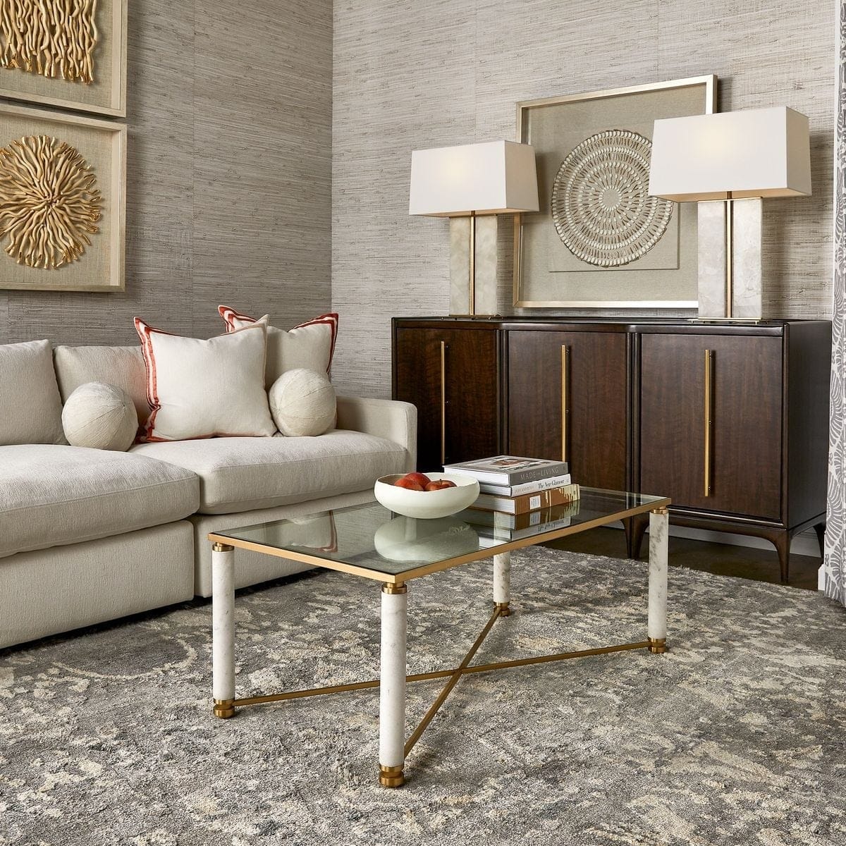 Uttermost Living White Pillar Coffee Table House of Isabella UK