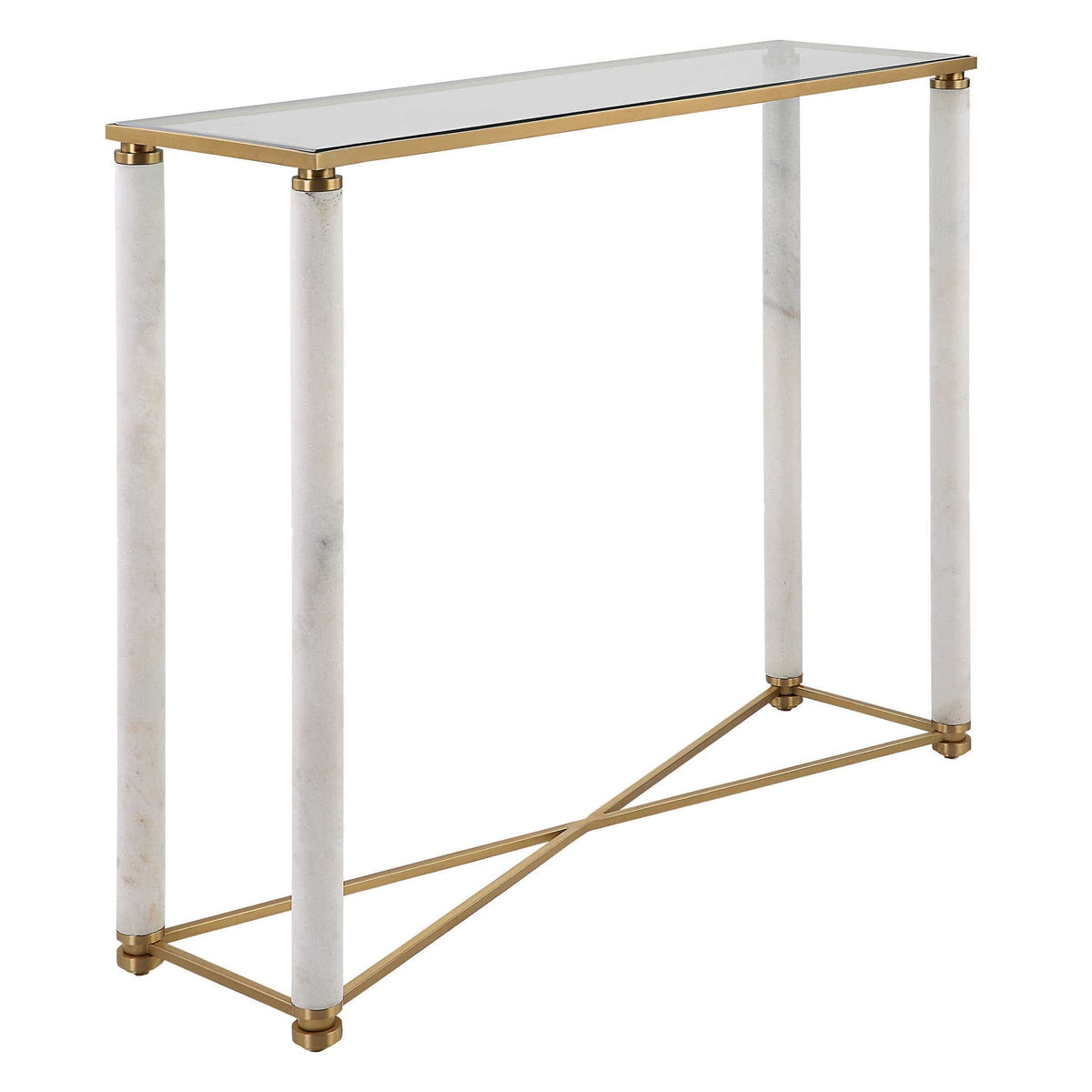 Uttermost Living White Pillar Console Table House of Isabella UK